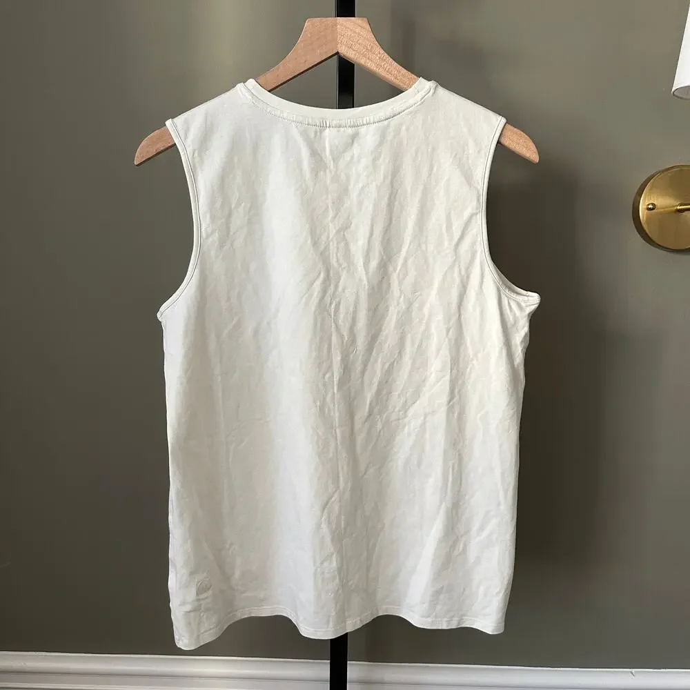 Lululemon Organic Cotton Crewneck Tank Top Size Large Bone